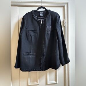 Pamela Dennis Black Textured Blazer Size 22W